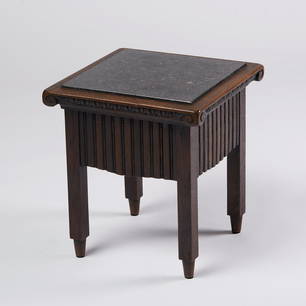 Danish Cabinetmaker Side Table with Stone Top