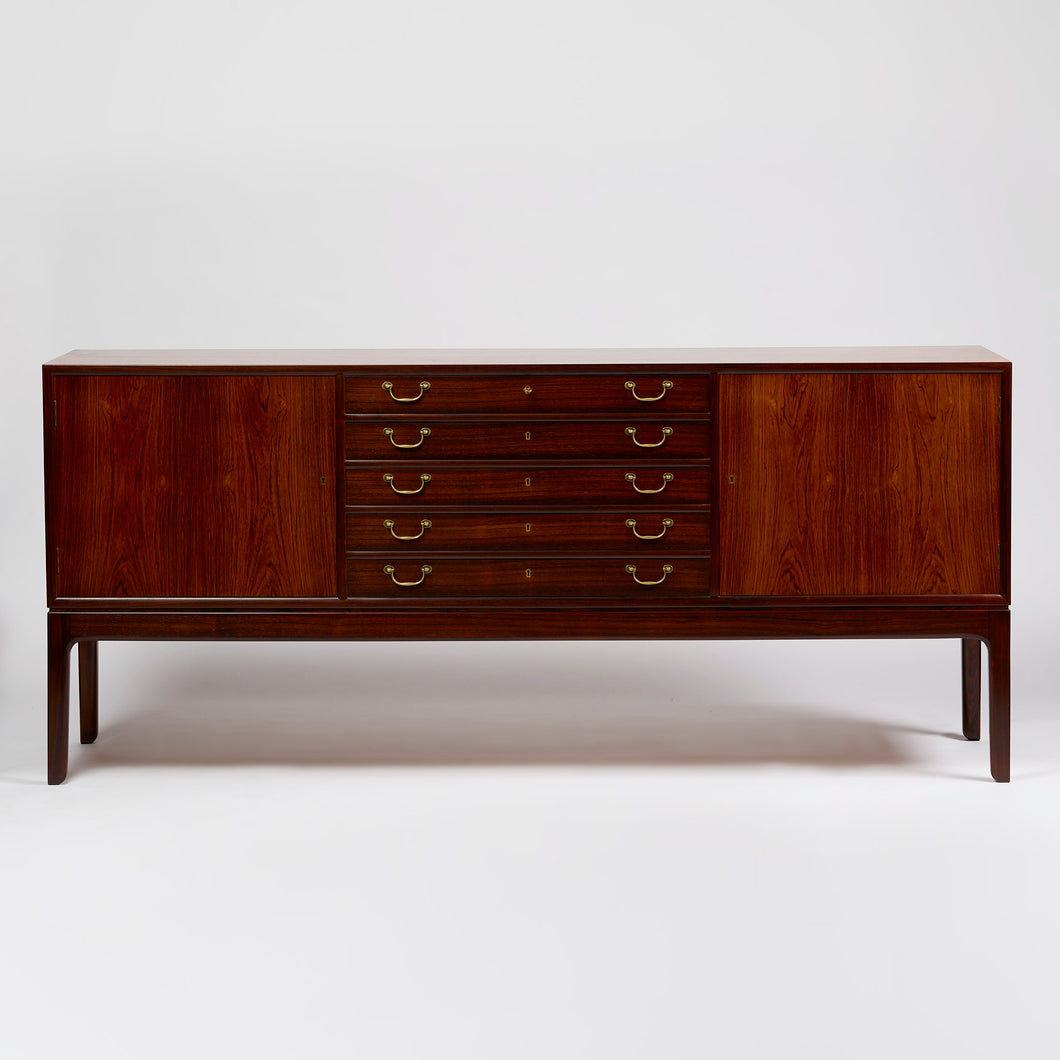 Ole Wanscher Long Sideboard with Brass Pulls