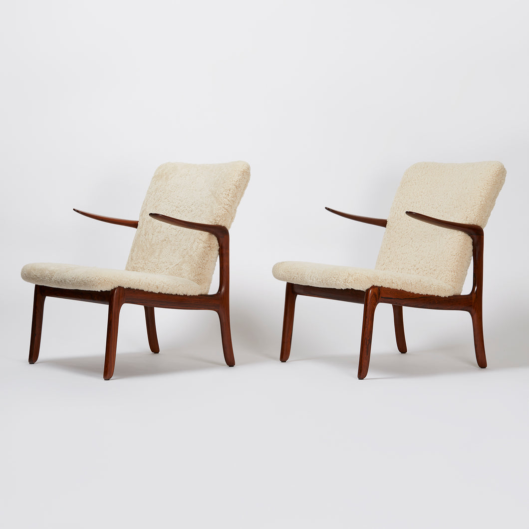 Ole Wanscher Pair of Shearling Armchairs - SOLD