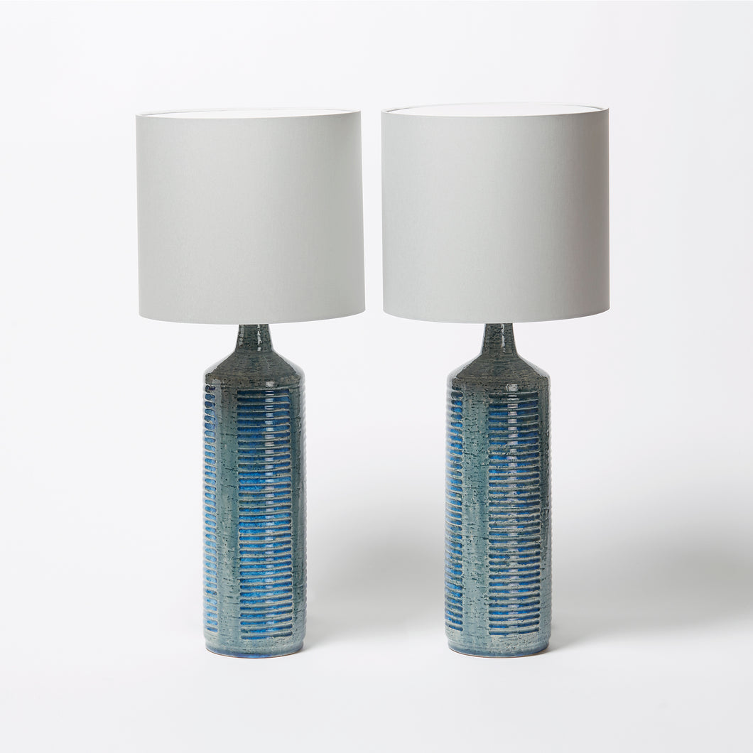 Palshus Pair of Blue Ceramic Lamps - SOLD